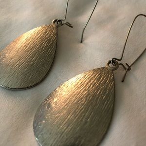 Faded gold(nearly silver) dangle raindrop earrings